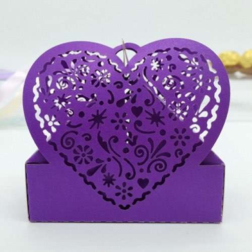 Candy Box Laser Cut Heart Shape Wedding Box Customized 